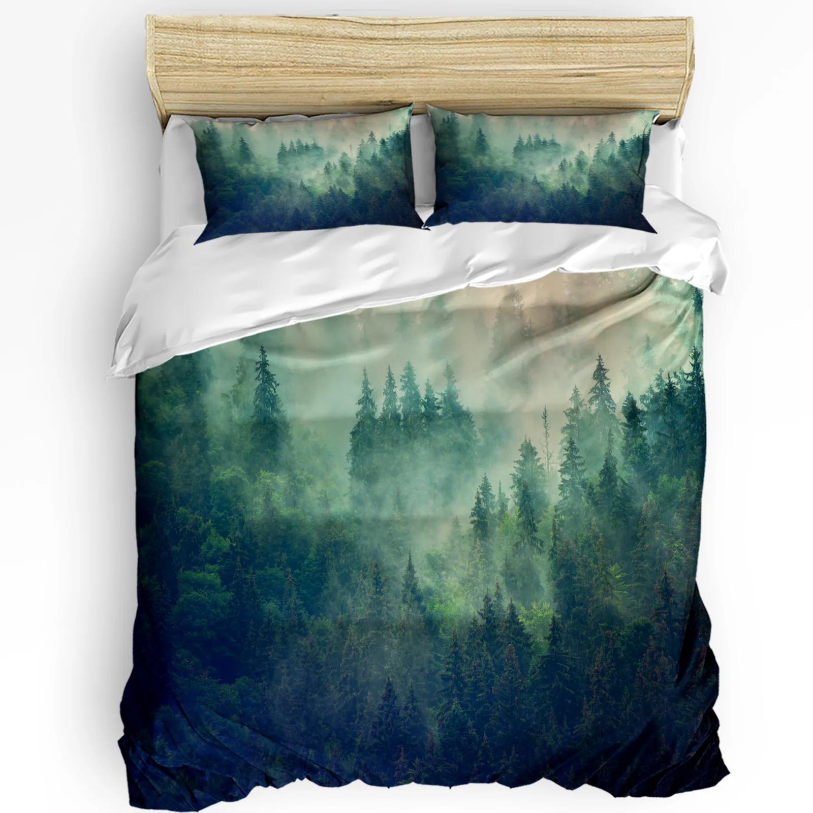 Misty Mountains Forest Bedding Set 3pcs Boys Girls Duvet Cover Pillowcase Kids Adult Quilt Cover Double Bed Set Home